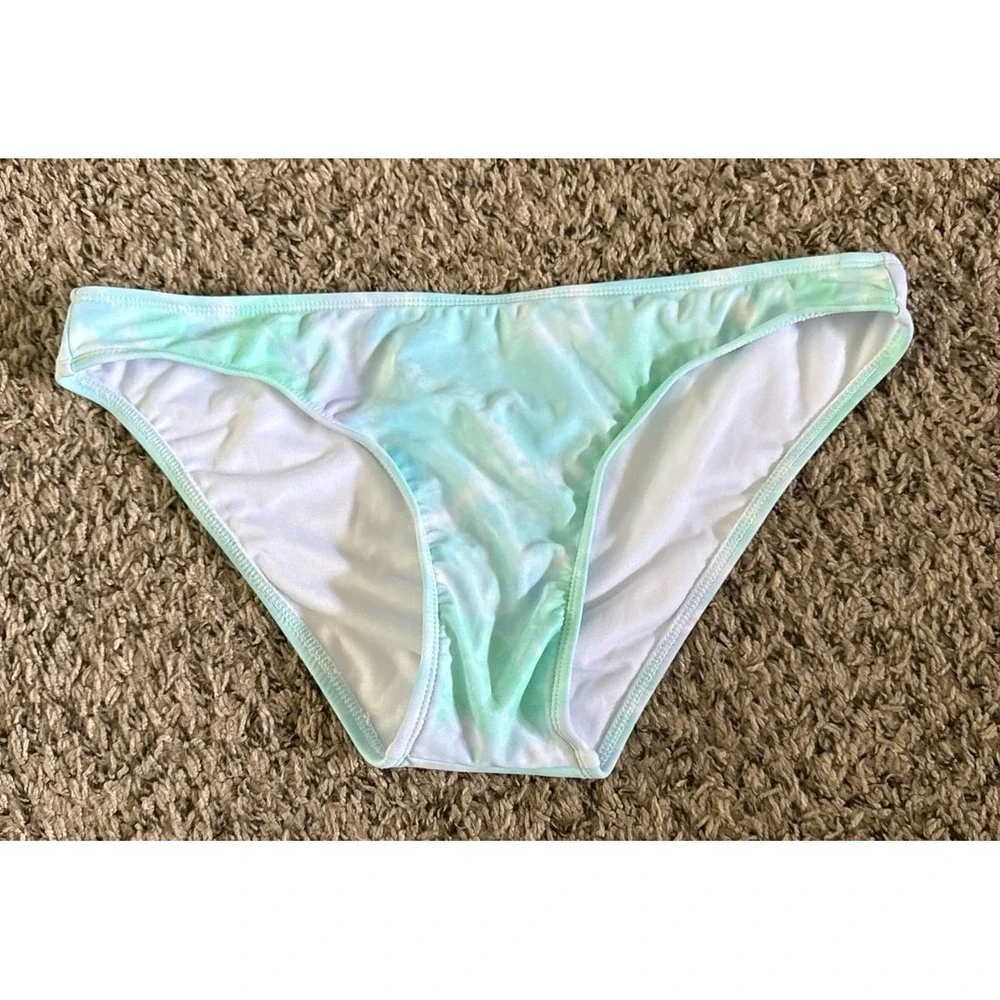 NWOT Xhilaration Women's teal green tie dye swim suit bottom size‎ large